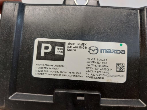 Mazda CX60 2023 control unit module door front k31v-675m0-h