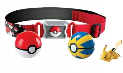 Pokemon Belt Set Belt 2 Pokeball Figure Pikachu