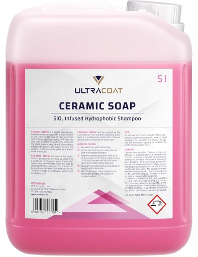 Автомобільний шампунь Ultracoat Ceramic Soap for Hydro SiO2 waxes and coatings 5L