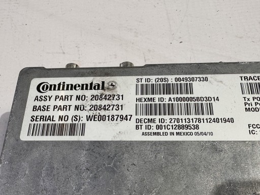 control unit module Bluetooth Chevrolet Camaro 2009 - 2015