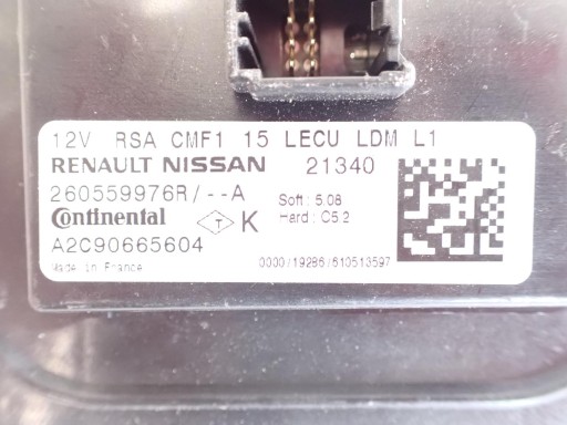 control unit module lights RENAULT NISSAN 260559976