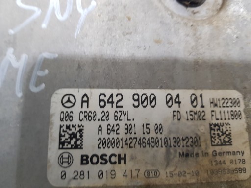control unit computer of the engine MERCEDES ML W166 350 3.0 D A6429000401