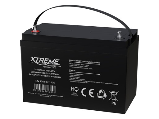 Гелевый аккумулятор 12 в 90 ач xtreme 215x170x330 мм