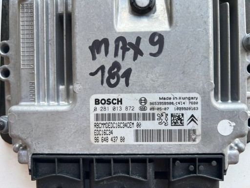 PEUGEOT 308 9HX 1.6 0281013872 9664843780 9653958980 1039S20163 Computer EC