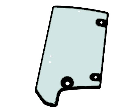 Боковое стекло правая шелкография MECALAC TLB870 T100028