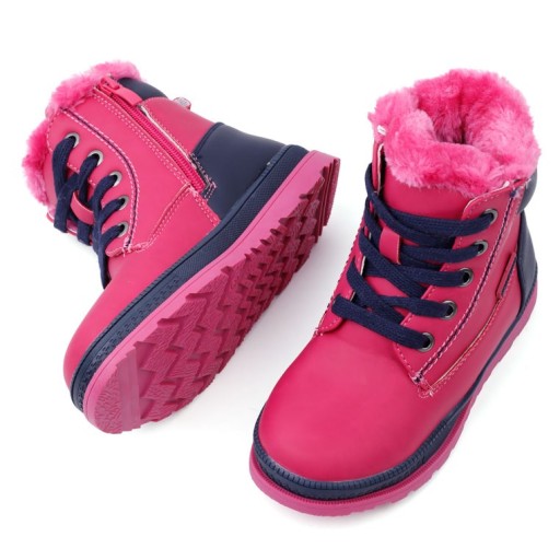 УТЕПЛЕНІ ЧОБОТИНКИ ДІВЧАЧІ ТРАПЕРСИ 31 р. рожеві