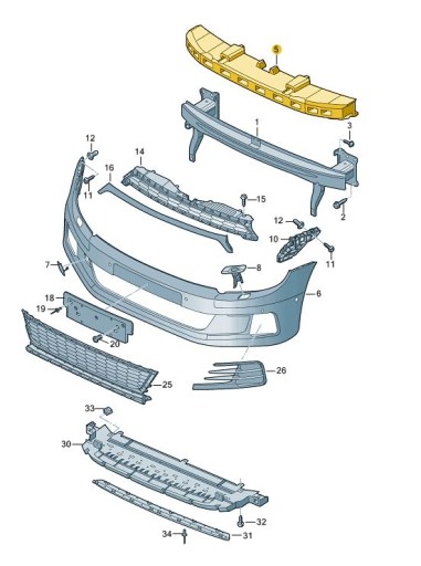 1K8807248F - Амортизатор поролоновий бампер VW Scirocco R20 передній