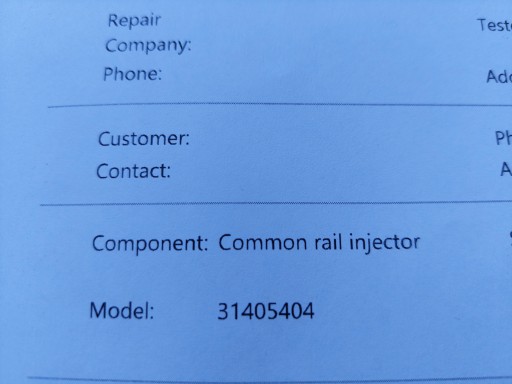 vstřikovač paliva triska 31405404 SPRAWDZONY VOLVO S90 II V90 2.0 D4