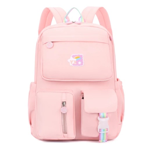 Шкільний рюкзак на багато відділень, чорний, відтінки фіолетового, відтінки синього, відтінки рожевого