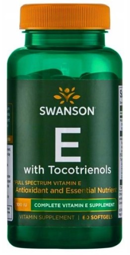 Swanson Vitamín E a Tokoferoly Mix 60kaps. Vitamín mladosti Cirkulácia