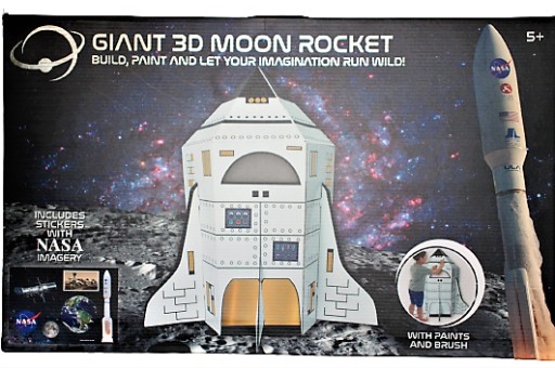 ВЕЛИКА КАРТОННА РАКЕТА НАСА ДЛЯ ФАРБУВАННЯ