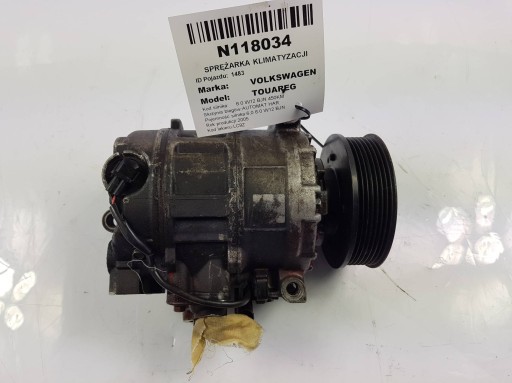 compressor of the air conditioning VOLKSWAGEN TOUAREG and 6.0 W12 BJN