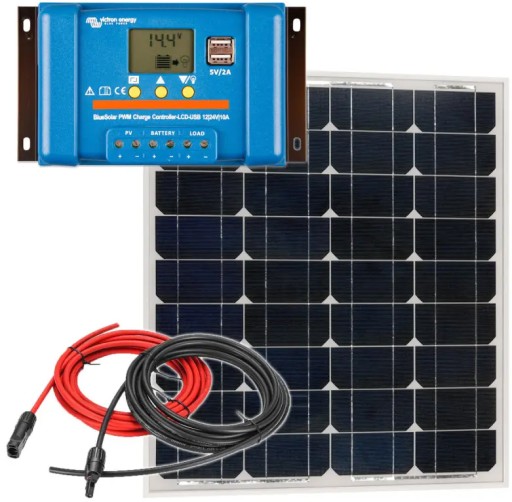 1173 - КОМПЛЕКТ ПАНЕЛИ СОЛНЕЧНЫХ БАТАРЕЙ 55W РЕГУЛЯТОР 5A VICTRON