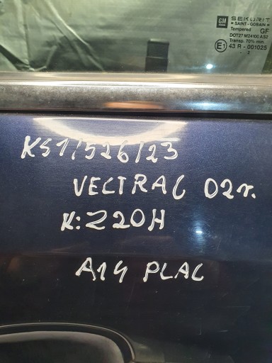 door left front OPEL VECTRA C K: Z20H 02r.