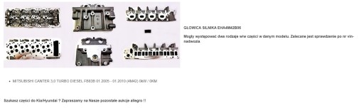 EHA4M42CR07 - ГОЛОВКА ДЛЯ MITSUBISHI CANTER 3.0 TURBO DIESEL FB83B