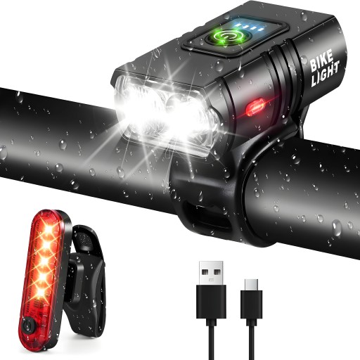 🚨 HIT CENOWY! Zestaw Lamp LED Rowerowych (Przód+Tył) Akumulatorowy, MOCNY, Wodoodporny. OKAZJA!