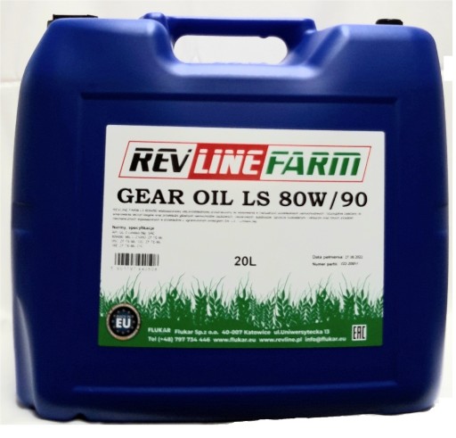 Масло трансмиссионное revline farm ls 80w90 упаковка 20л.