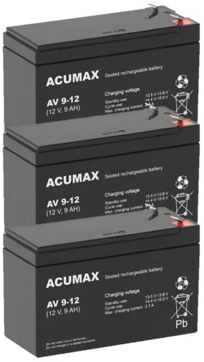 АККУМУЛЯТОРЫ TBC3 КОМПЛЕКТ АККУМУЛЯТОРОВ ДЛЯ ИБП APC EATON POWERWALKER 3x AV 9-12
