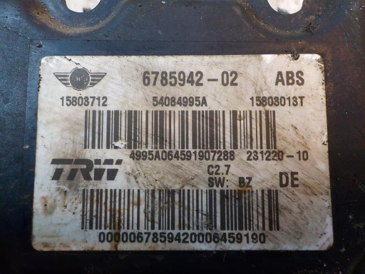 MINI R50, R53 pumpa ABS 6785942-02 15803712