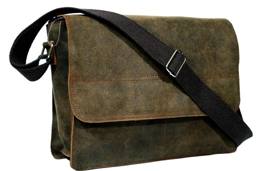 Pánska kožená taška cez rameno poštárka vintage poľsko výroba A4 bronz
