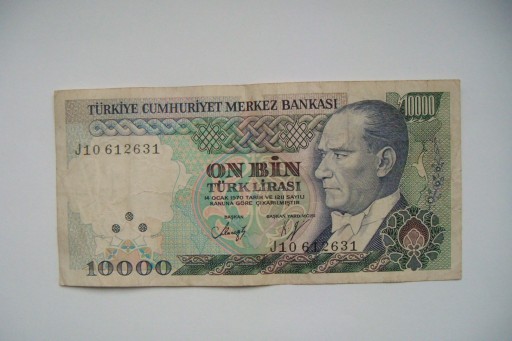 Banknot Turcja 10000 Lira 1970 r.