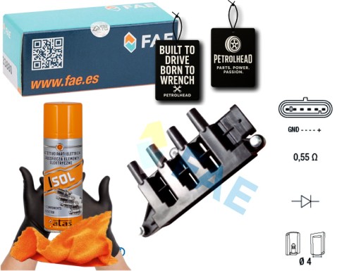 FAE80340#ECS-PCP+K - Катушка зажигания fae #petrolhead pro+ kit4