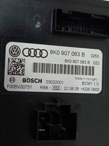 comfort control unit 8K0907063B Audi A4 IV (2008-2015) B8