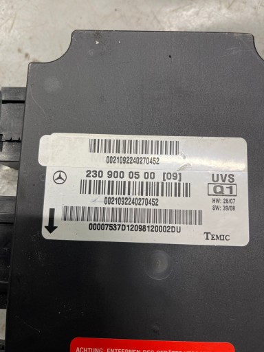 MERCEDES R230 SL 230 SL 500 LIFT module unité de commande électronique uce toit UVS 2309000500