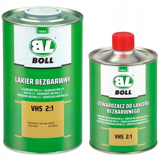 ПРОЗРАЧНОЕ ПОКРЫТИЕ BOLL VHS 2:1 1л + ОТВЕРДИТЕЛЬ 0,5л