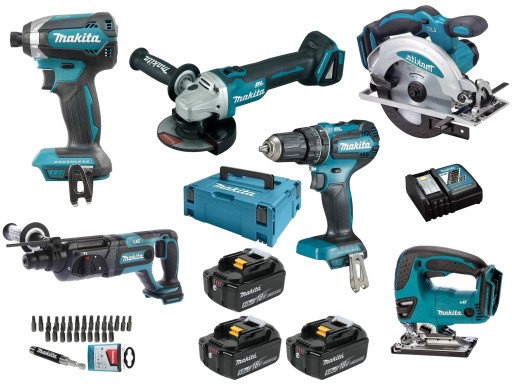 MAKITA 6PCS комбинированный набор инструментов 3x5. 0AH 18V BL