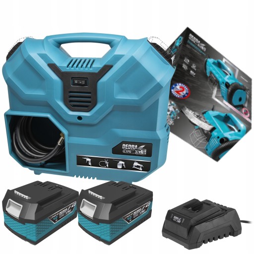 КОМПРЕСОР БЕЗБАКУРНИЙ 2x18V 4Ah КОМПРЕСОР DEDRA