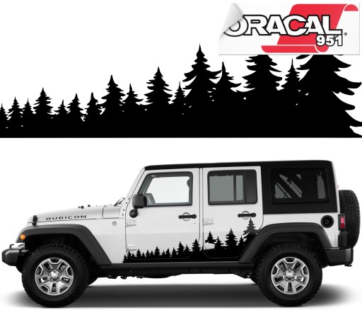 2X наклейка для автомобиля лес деревья OFFROAD 45X145