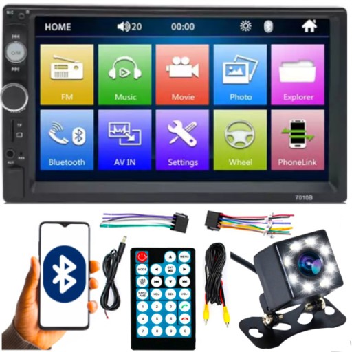 Автомобільний радіоприймач BLUETOOTH 2DIN 7дюймов USB веб-камера
