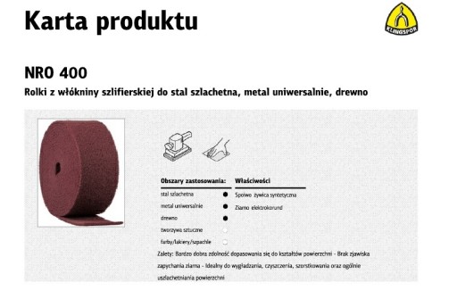 KLINGSPOR НЕТКАНЫЙ ШЛИФОВАЛЬНЫЙ РУЛОН NRO 400