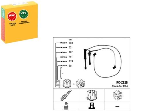 9874 - КОМПЛЕКТ ПРОВОДОВ ЗАЖИГАНИЯ FORD USA PROBE II MAZ