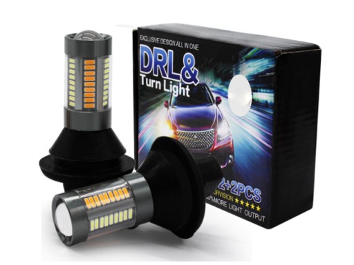 2v1 DRL LED Denné svetlá SMEROVKY PY21W