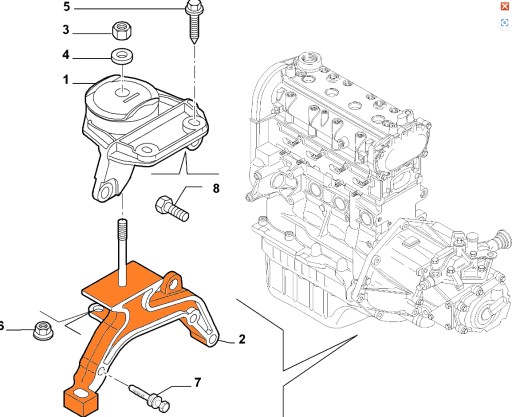 46821369 - Кронштейн подушки з боку коробки Fiat Stilo