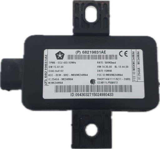 DODGE CHARGER 2015- module control unit of pressure air of tyres 68219831AE
