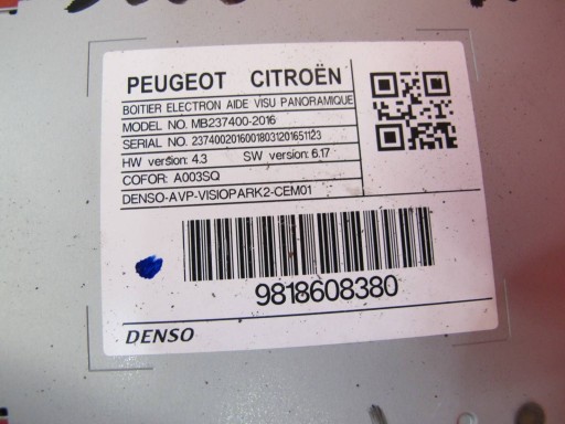 PEUGEOT 5008 II 2 P87 17- 3008 II OPEL GRANDLAND module control unit 9818608380