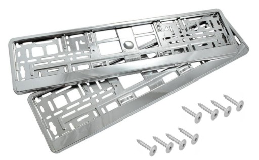 Рамка для номерних знаків хром набір 2шт гвинти