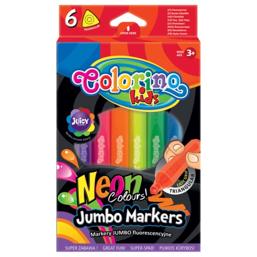 Треугольные маркеры Jumbo Neon 6 Colorino