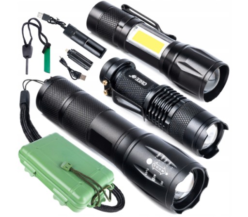 3 потужний ліхтарик комплект CREE XM-L Q5 COB ліхтарик