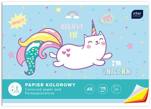 Папір кольоровий А5 Interprint 10 аркушів 115 г/м²