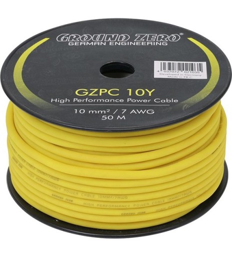 Ground Zero GZPC 10Y napájací kábel 10mm2 žltý
