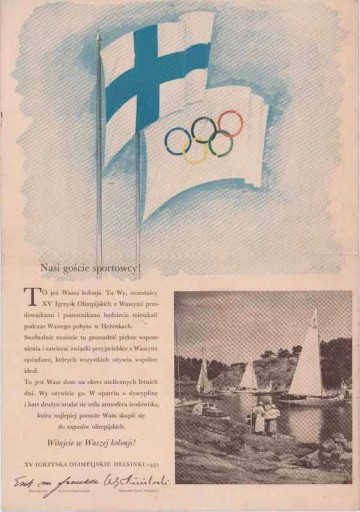 XV Igrzyska Olimpijskie Helsinki 1952, format A3