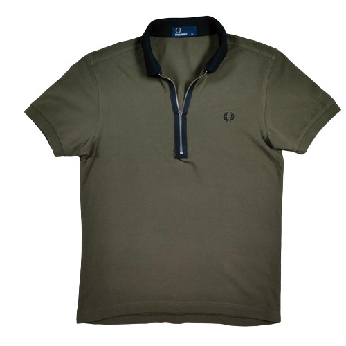 FRED PERRY Koszulka Polo Half Zip Męska r. XS