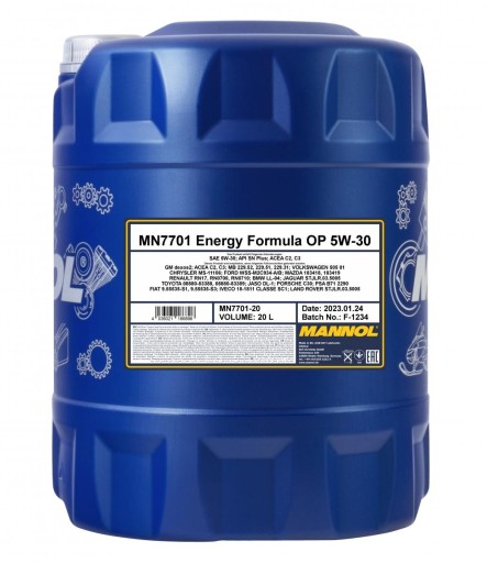 MANNOL 5W30 20л ENERGY OP FORMULA DPF C3