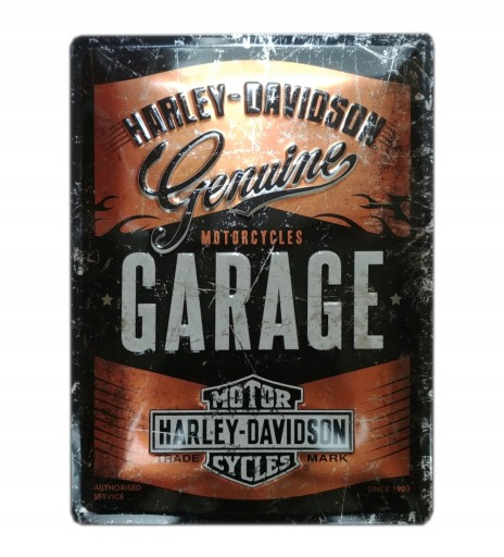 Вывеска HARLEY-DAVIDSON GARAGE, листовой металл, 30x40