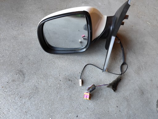 mirror VW T5 LIFT left driver´s 5 pin + aerial biale damaged cover