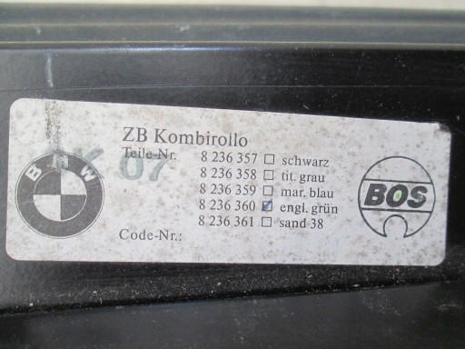 BMW E39 KOMBI Plage arrière enrouleur Porte coffre hayon Plage arrière coffre CIEMNA Vert